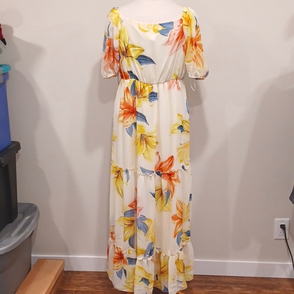 Kate Lily Floral Pull On Tiered Empire Waist Maxi Dress NEW- Sz. 12 - Picture 5 of 9